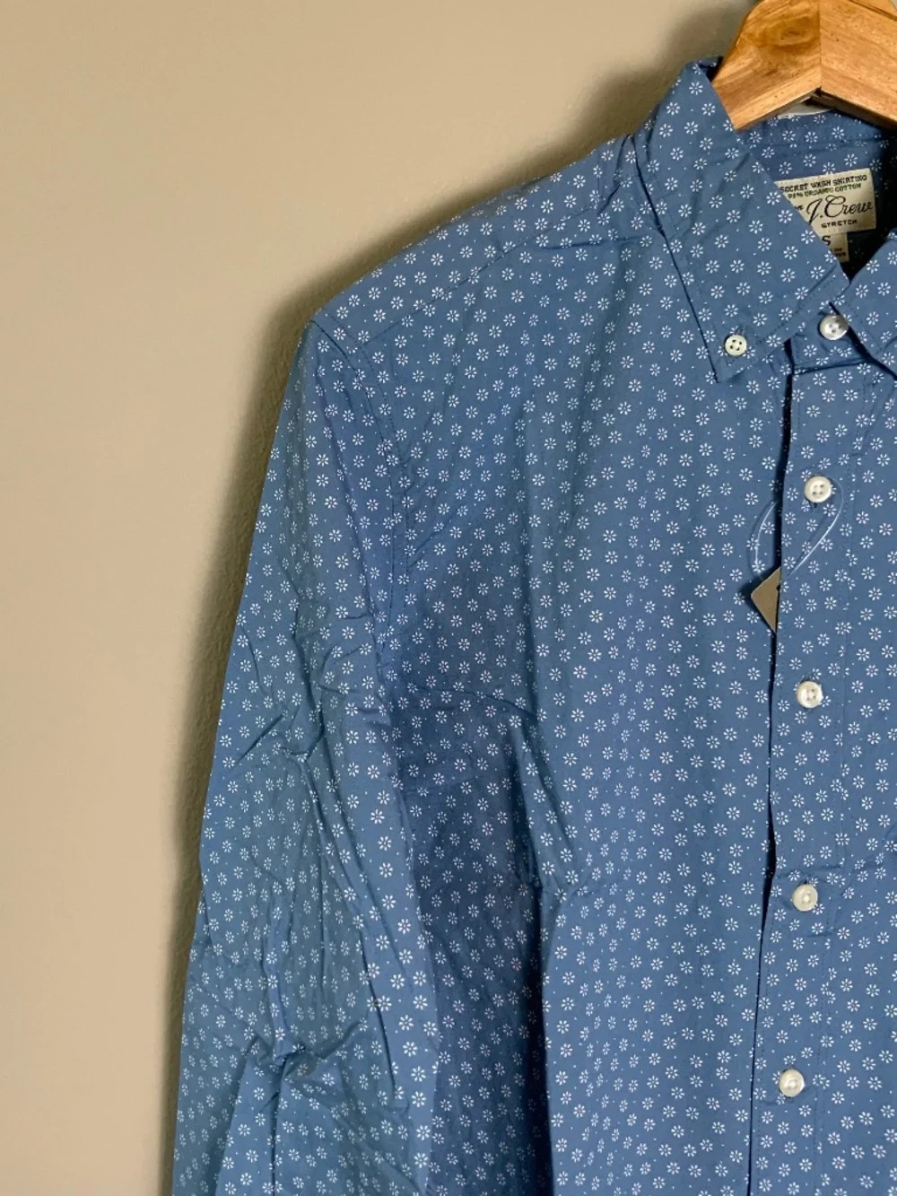 J. Crew Slim Stretch Secret Wash Cotton Poplin Button Down Shirt in Daisy